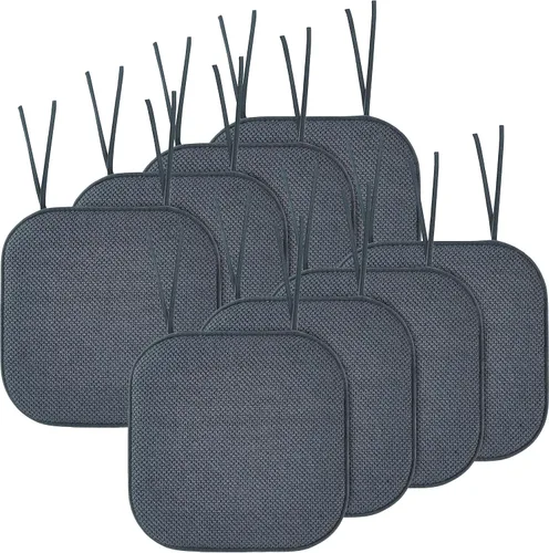 Miniatura 80 de Elegant Comfort Fundas de cojín para silla con lazos y parte trasera de goma antideslizante, espuma viscoelástica gruesa, almohadilla de cojín