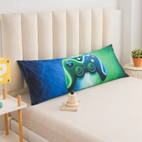Miniatura 6 de Meeting Story Funda de almohada corporal con cierre de sobre, para niños, niños y adultos (azul-verde)