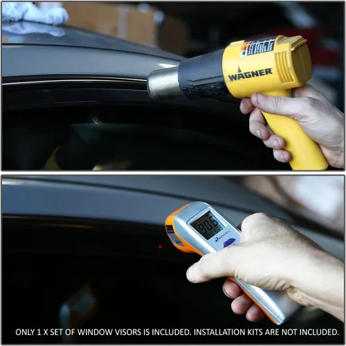 Miniatura 9 de Visor protector deflector de lluvia autoadhesivo para vidrio para Hyunday Sonata NF, 4 unidades, uno por puerta