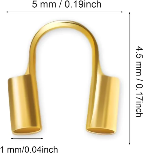 Miniatura 3 de 100 protectores de alambre de latón, protectores de alambre de metal de latón chapado en oro de 18 quilates para fabricación de joyas, bucles