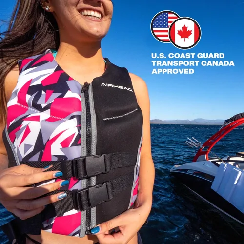 Miniatura 3 de Airhead CAMO Cool Kwik-Dry Neolite Flex Life Jacket for Adults - USCG Approved Life Vest for Women & Men, Lightweight Flexible Watersports Vest for