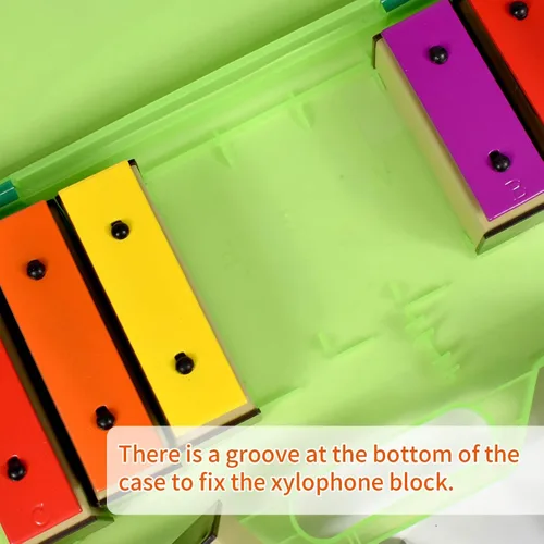 Miniatura 3 de ENNBOM Xilófono Glockenspiel 8 Notas Campanas de resonador cromático con estuche verde