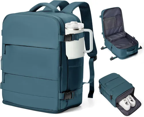 Miniatura 58 de coowoz Mochila grande de viaje para mujeres y hombres, mochila de transporte, mochila para senderismo impermeable, mochila deportiva para Rosa