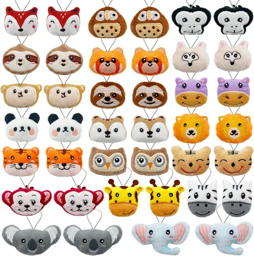 Miniatura 10 de XIPEGPA 40 PCS Juego de Juguetes de Peluche de Dinosaurio Mini, Lindo Llavero de Juguete de Dinosaurio Pequeño Relleno para Recuerdos de Fiesta