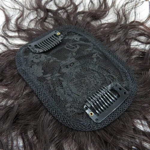 Miniatura 6 de RemeeHi Peluca de cabello humano rizado natural de repuesto esponjoso sin costuras con clip en la parte superior para mujer, cabello fino