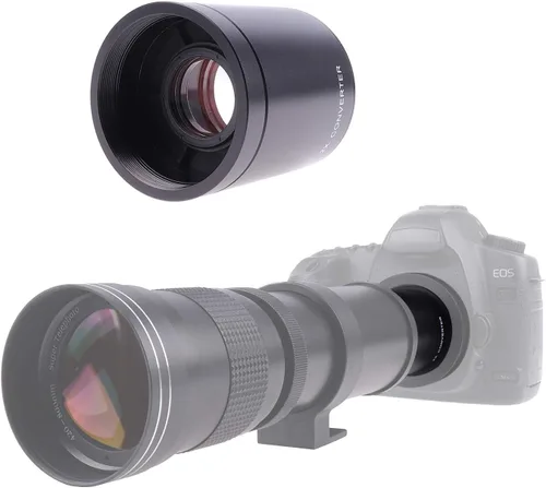 Miniatura 11 de Lente teleobjetivo zoom de 16.535-31.496 in F/8.3-16 con lente teleconvertidor de 2 X y anillo adaptador de montaje T2/T a PK para cámaras K-5 K-7