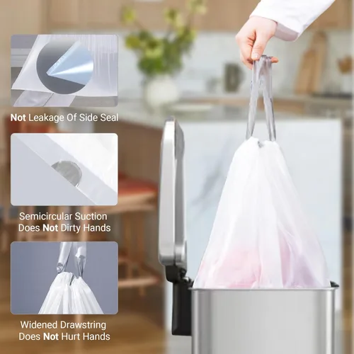 Miniatura 4 de Code M - Bolsas de basura resistentes con cordón de 12 galones, compatibles con simplehuman Code M, bolsas de basura de 12 galones (45 litros)