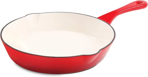 Miniatura 13 de Crock Pot Artisan - Sartén redonda de hierro fundido esmaltado, 8 pulgadas, color rojo escarlata
