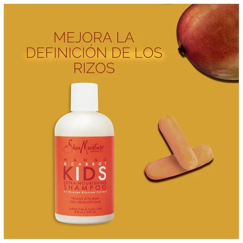 Miniatura 3 de SheaMoisture Champú extra nutritivo para el cuidado del cabello para niños Mango Zanahoria con manteca de karité 8 oz
