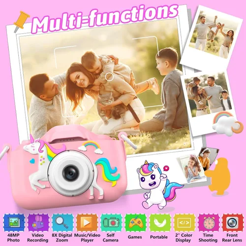 Miniatura 2 de Mgaolo Juguetes de cámara para niños de 3 a 12 años, niños y niñas, cámara de video digital portátil para niños con cubierta de silicona, regalos