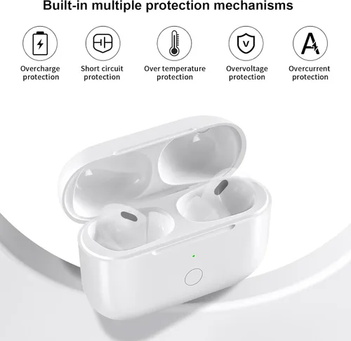 Miniatura 4 de Funda de carga inalámbrica compatible con AirPods Pro de 1ª y 2ª generación con carga USB-C, repuesto de funda de cargador Air Pod Pro 1 2 con botón