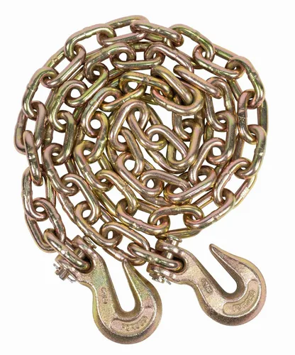 Miniatura 18 de Mytee Products Paquete de 4 cadenas de 3/8 pulgadas x 6 pies de grado 70 con ganchos de agarre de horquilla, cadena de remolque de transporte G70, 4
