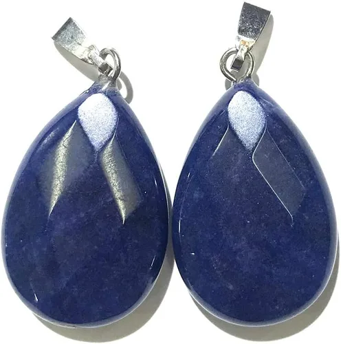 Miniatura 4 de LE SKY 12 colgantes de piedra natural en forma de gota de agua con forma de ágata de cristal facetado, piedra de Reiki para hacer joyas y collares