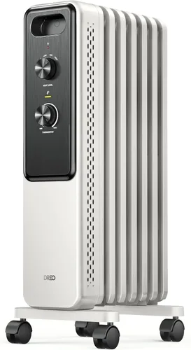 Dreo Calentador de Radiador, Perillas Dobles, 8 Protecciones de Seguridad, Calentadores Eléctricos de Espacio de 1500W para Uso Interior Habitación
