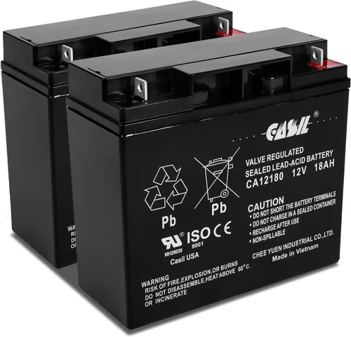 Miniatura 12 de Casil Batería AGM SLA de 12V 33Ah – Paquete de 2 – Compatible con Pride Mobility Jazzy Select, Jazzy 1103 Ultra, Select Elite y sillas de ruedas