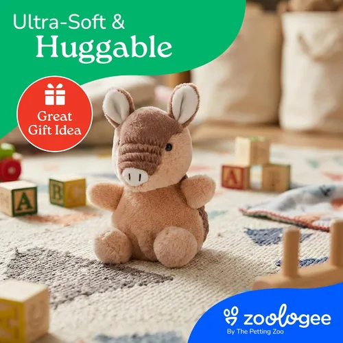Miniatura 6 de The Petting Zoo Armadillo - Peluche de animales de peluche, regalos para niños, animales de vida silvestre Nuggetz, juguete de peluche marrón