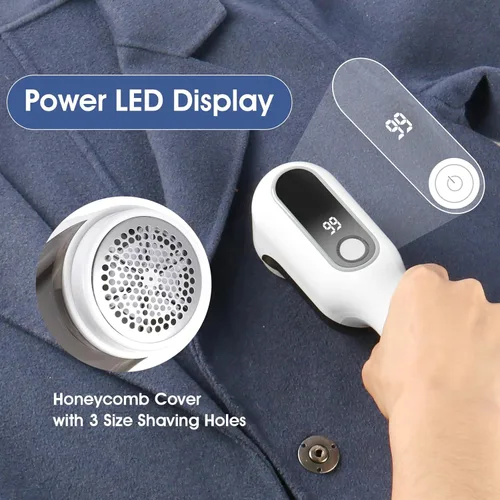 Miniatura 5 de Desfuzzer eléctrico para afeitadora de tela, removedor de pelusa recargable con pantalla LED, removedor de píldoras de suéter de 2 velocidades