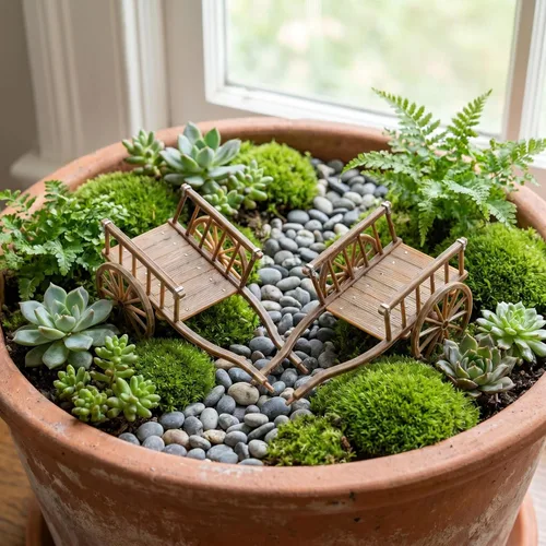 Miniatura 7 de STOBOK Carro de cultivo en miniatura, modelo de casa de muñecas, carretillas en miniatura, carrito de simulación, adornos de paisaje, carro antiguo