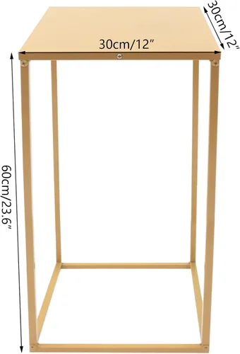 Miniatura 7 de Gdrasuya10 10 soportes geométricos para columnas de flores doradas para boda, soporte de columna de jarrón de metal, 11.8 x 11.8 x 23.6 in, soporte