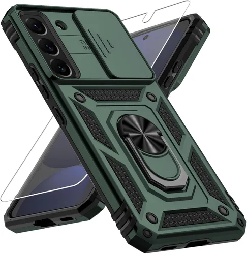 Miniatura 8 de Funda para Samsung Galaxy S22 Plus con cubierta para lente de cámara, protector de pantalla HD, protección contra caídas de grado militar de 10 Negro