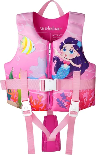 Chaleco de natación para niños, flotadores para niños pequeños con correa de seguridad ajustable, ayudas de natación, flotador infantil, traje de