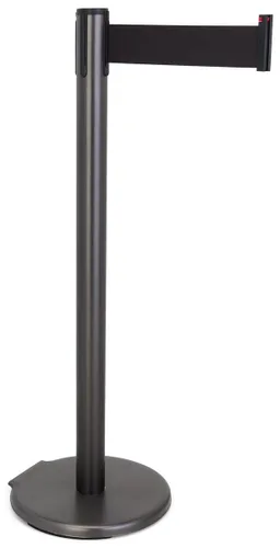 Miniatura 15 de QueuePole.Deluxe - Puntal de control de multitudes de 41 pulgadas con barrera retráctil de 10 pies, poste dorado, cinturón negro (RCCDXBZBK)
