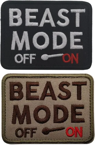 Parches de moral militar, modo bestia en insignias bordadas, emblema táctico decorativo de gancho y bucle para chaqueta, ropa, bolso, zapatos,