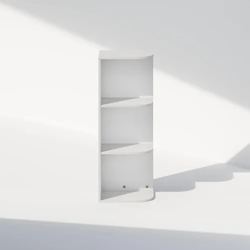 Miniatura 5 de Furinno Reed - Estantería esquinera de 3 niveles, estante para libros, estantes de esquina, estante de almacenamiento, para organización y Blanco