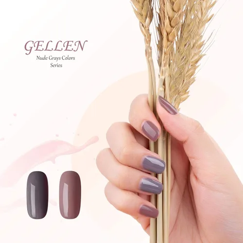 Miniatura 2 de Gellen Kit de esmalte de uñas en gel, 6 colores grises Nude, diseño popular de arte de uñas, pasteles clásicos, tonos naturales, esmalte de gel