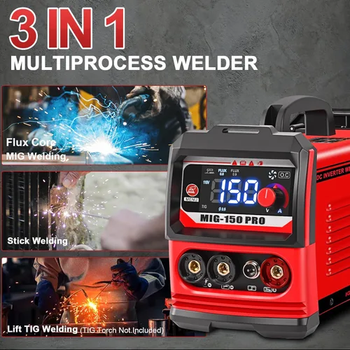 Miniatura 2 de GNI Soldador multiproceso, máquina de soldadura MIG/TIG/Stick, inversor IGBT, máquina mini soldadora portátil de 110 V, soldador MIG