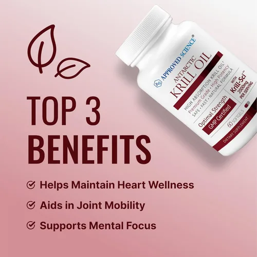 Miniatura 3 de Approved Science Aceite de krill - 2000 mg de aceite de krill antártico, 650 mcg de astaxantina - 260 mg EPA, 160 mg DHA - 60 cápsulas blandas - 1