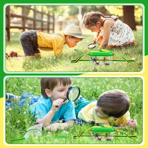 Miniatura 7 de Halloscume 4 juegos de atrapasueños para niños, estudiantes, kit de captura de insectos coleccionista de insectos con casa, red de mariposas