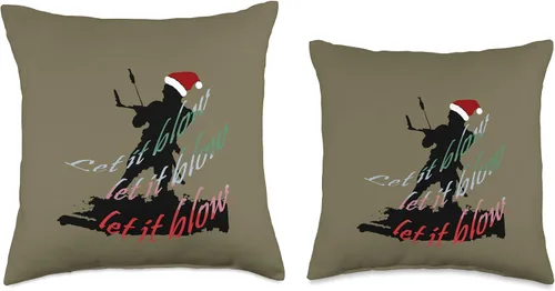 Miniatura 3 de Kitesurf Gifts and Surf Lover Tees by taiche Kitesurfing Festive Christmas Vacation Novelty Vector Throw Pillow, 16x16, Multicolor