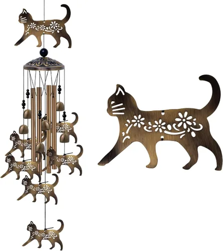 Miniatura 11 de Campanillas de viento de abejas para exteriores, regalos para mamá - Campanas conmemorativas de bronce, atrapavientos de simpatía móvil, decoración