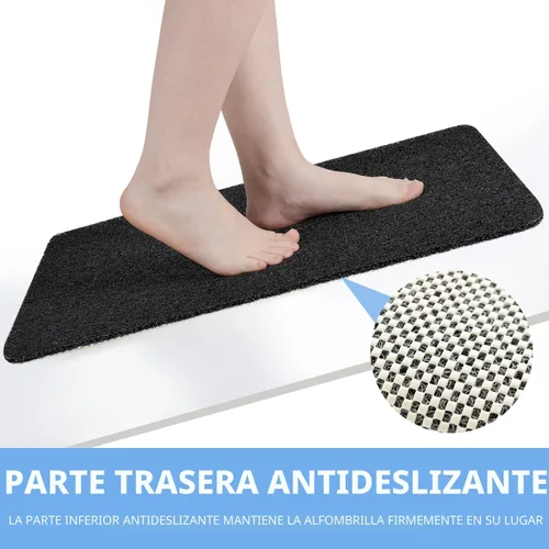 Miniatura 3 de Hargiis - Tapete antideslizante de secado rápido para bañera, piso, baño, ducha, cocina, hogar, hotel (color negro, 24 x 16 pulgadas)