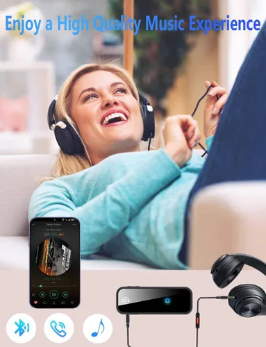 Miniatura 3 de Receptor transmisor Bluetooth 5.3 2 en 1, adaptador de audio Bluetooth inalámbrico AUX para coche, TV, altavoz, sistema estéreo y auriculares