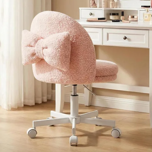 GTPLAYER Silla de oficina alta de terciopelo con ruedas, sillas de tocador con respaldo, altura versátil: taburetes de oficina a bar, silla de