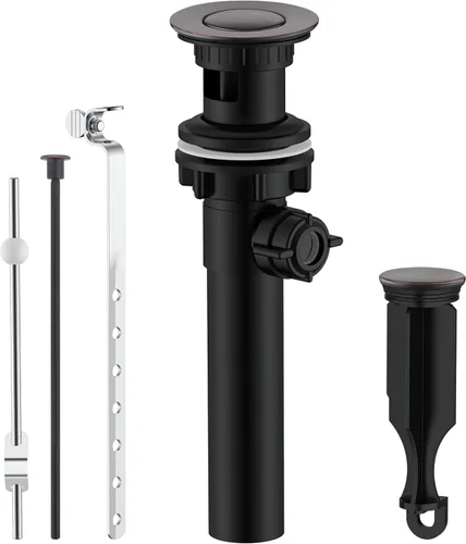 Miniatura 20 de KENES Desagüe Pop Up de Bronce Frotado con Aceite para Lavabo Vessel de Baño, Tapón de Desagüe para Lavabo de Tocador, Ensamblaje de Desagüe