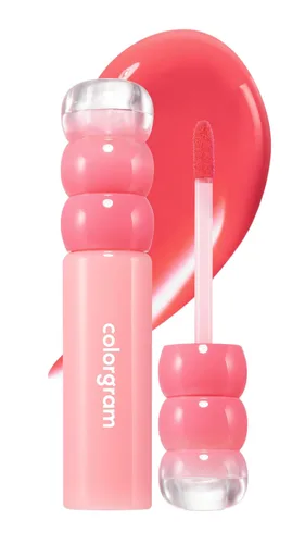 Miniatura 14 de COLORGRAM FRUITY GLASS GLOSS 01 GRAPE BLACK Brillo labial brillante no pegajoso con brillo similar al vidrio Lápiz labial hidratante de larga