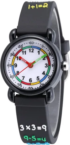 Jewtme Lindos relojes para niños pequeños de 3 a 8 años, reloj analógico de dibujos animados con banda de silicona 3D para niñas y niños pequeños