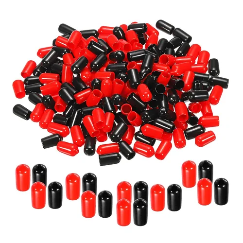 Miniatura 31 de MECCANIXITY 50 unids tapas de goma Surtido de 0.079 in PVC vinilo tornillo rosca protector para tornillo tornillo negro rojo