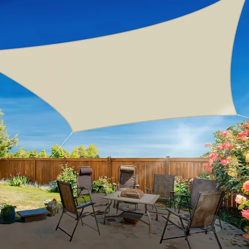 Miniatura 7 de COARBOR Toldo rectangular impermeable, perfecto para patio, exterior, jardín, personalizado, color beige, 10 x 13 pies