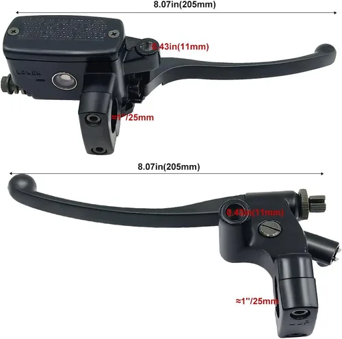 Miniatura 4 de 1" 25mm Cilindro maestro de freno derecho de repuesto para Honda Shadow VT600 VT750 VT1100 VT1300 VTX1300 VF750 Kawasaki Suzuki Yamaha
