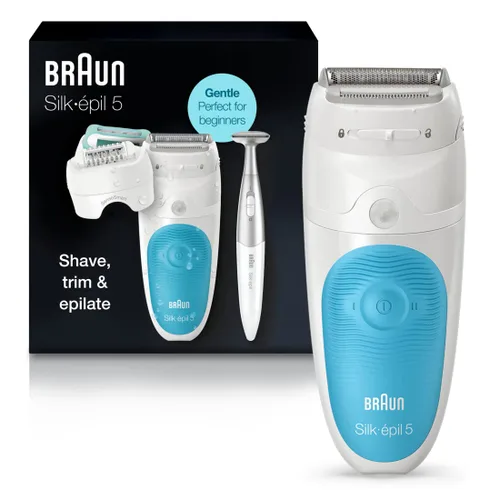 Braun Depiladora Silk-épil 5 5-810, dispositivo de depilación, depiladora para mujer, afeitadora y recortadora de bikini, inalámbrica, recargable,