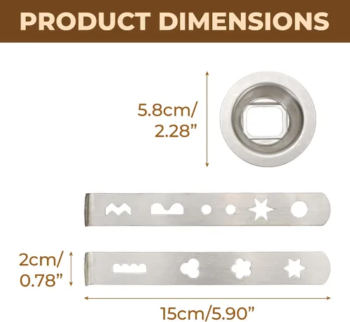 Miniatura 2 de Accesorio para hacer galletas - Moldes de galletas de acero inoxidable con 4 y 5 diseños de patrones, anillo de 2.106 in, compatible con máquinas