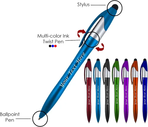 Miniatura 2 de Paquete de 200 bolígrafos personalizados con logotipo o texto, para marketing, fiestas y eventos, cada bolígrafo es un bolígrafo de tinta de 3 Negro