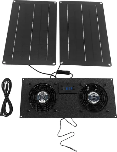 Coolerguys Kit de enfriamiento de ventilador de 4.724 x 1.496 in con termostato para casas rodantes, gallineros pequeños, invernaderos, casetas para