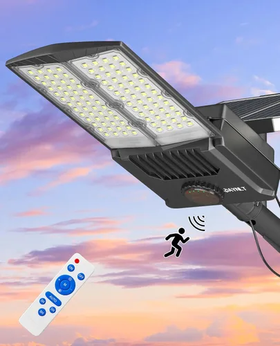 Miniatura 12 de JAYNLT Y-9000W Luces solares de calle para exteriores, 6500K 700000LM Luces de estacionamiento de alta potencia comerciales del atardecer al