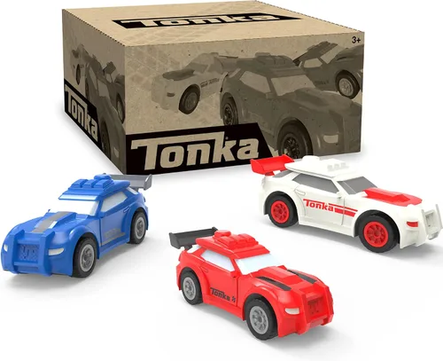 Miniatura 6 de Tonka, paquete de 3 autos deportivos– hechos con plástico resistente, con motor de fricción, para niños y niñas, niños pequeños de 3 años