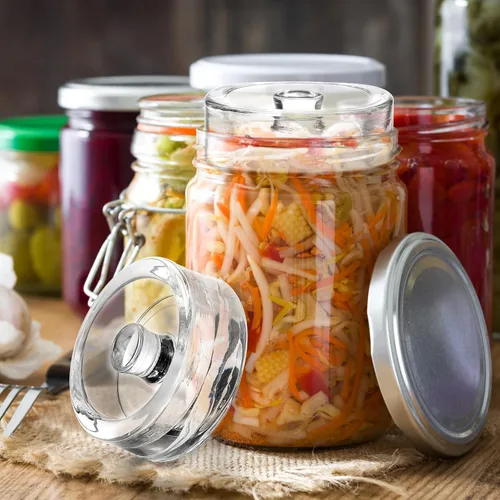 Miniatura 9 de TOPZEA Paquete de 9 vasos de fermentación con mango de fácil agarre, para tarros Mason de boca ancha, tapas de fermentación pesada, kit